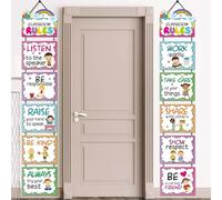 Affiches de règles de salle de classe pour la rentrée scolaire, tableau d'affichage pour la maternelle, le primaire, le lycée, les attentes positives pour mur, porte, arrière-plan
