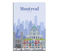 Affiches de voyage vintage Canada Montréal Oratory of Mount de Saint Joseph, peinture sur toile, art mural, décoration murale pour chambre à coucher, maison, bureau, fête, cadeaux 20 x 30 cm