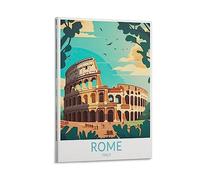 Affiches de voyage vintage Colisée Rome Italie 08x12pouces(20x30cm) Impression sur toile pour salon, chambre, dortoir, maison, décoration murale de bureau
