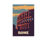 Affiches de voyage vintage du Colisée de Rome, Italie, paysage, art mural, impression sur toile, décoration moderne pour chambre à coucher, 40 x 50 cm