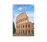 Affiches de voyage vintage du Colisée de Rome, Italie, paysage, art mural, impression sur toile, décoration moderne pour chambre à coucher, 20 x 30 cm