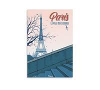 Affiches de voyage vintage Tour Eiffel Paris, arbre, art mural, impression sur toile, décoration de chambre familiale moderne, 40 x 50 cm