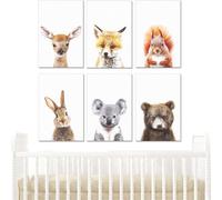 Affiches décoratives pour enfants - set de 6 animaux pour chambre d'enfant
