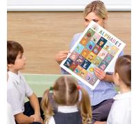 Affiches éducatives Boho - Ensemble de tableaux d'apprentissage précoce, tableau avec palette, carte avec leçon interactive, matériel de crèche, programme mural avec chiffres et alphabet ne