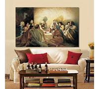 Affiches et Gravures Classiques Mur Art Toile Peinture Jésus dans le Dernier Dîner Peinture Décorative pour Salon Décor À La Maison 70x90cm(28x35in) Sans Cadre