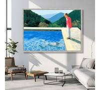 Affiches et impressions classiques inspirées de David Hockney, peinture sur toile représentant une scène de piscine, art mural figuratif moderne, décoration d'intérieur (50 x 70 cm, sans cadre)