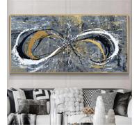 Affiches et impressions d'art abstrait avec symbole de l'infini, peinture sur toile pour salon, décoration de la maison, 65 x 130 cm, sans cadre