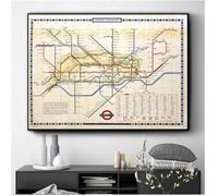 Affiches Et Impressions De La Carte Du Métro De Londres, Toile Vintage, Décoration Murale, 40 X 60 Cm, Sans Cadre.