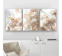 Affiches et impressions de style nordique, motif papillon blanc et fleur, peinture sur toile moderne, décoration murale pour salon, cadre intérieur 60 x 80 cm