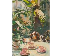 Affiches Et Impressions Humoristiques Vintage Représentant Un Chat Et Un Chien Prenant Le Thé L'Après-Midi, Impression Sur Toile, Décoration Murale Pour Salon, Format A4 30X40Cm Sans Cadre