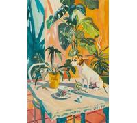 Affiches Et Impressions Humoristiques Vintage Représentant Un Chat Et Un Chien Prenant Le Thé L'Après-Midi, Impression Sur Toile, Décoration Murale Pour Salon, A2 30X40Cm Sans Cadre