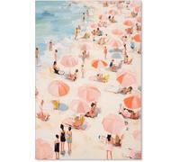 Affiches Et Impressions Murales D'Art Côtier Rose D'Été, Affiches Pastel De Surf Sur La Plage, Images Esthétiques Sur Toile De Cow-Girl, Pour Décoration Intérieure 50x70 Cm Sans Cadre