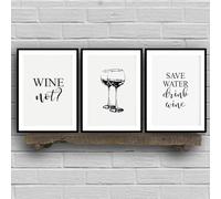 Affiches Et Impressions Sur Le Thème Des Verres À Vin Noirs, Citations Et Citations Sur L'Économie D'Eau Et De Boissons, Peinture Sur Toile Humoristique En Noir Et Blanc Pour La Décoration De La Chamb