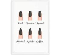 Affiches Et Impressions Sur Toile De Salon De Beauté Tendance, Cadeaux De Maquillage, Guide Des Types D'Ongles, Peintures Décoratives Pour Le Stylisme Des Ongles, 40 X 60 Cm, Sans Cadre
