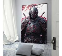 Affiches et impressions sur toile représentant un samouraï noir, décoration murale, pour chambre, cuisine, anniversaire, mariage, femme, mari, 60 x 90 cm