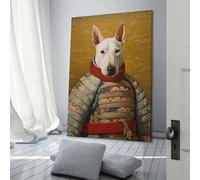 Affiches et imprimés de Bull Terrier The Samurai pour la maison, la chambre, les toilettes, la salle de bain, décoration murale, toile, couple d'anniversaire célébrant, 40 x 60 cm