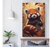 Affiches et imprimés sur toile représentant un panda roux, décoration murale, idéal pour une chambre, une cuisine, un anniversaire, une épouse ou un mari, 20 x 30 cm