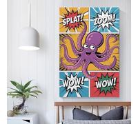 Affiches et imprimés sur toile représentant une pieuvre, décoration murale, idéal pour la cuisine, un anniversaire, une épouse ou un mari, 40 x 60 cm