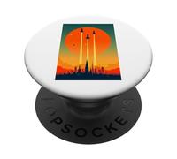 Affiches géométriques minimalistes rétro avec dégradés artdeco PopSockets PopGrip Adhésif