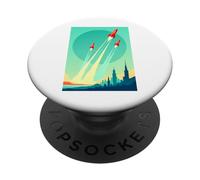 Affiches géométriques minimalistes rétro avec dégradés artdeco PopSockets PopGrip Adhésif