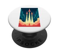 Affiches géométriques minimalistes rétro avec dégradés artdeco PopSockets PopGrip Adhésif