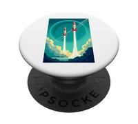 Affiches géométriques minimalistes rétro avec dégradés artdeco PopSockets PopGrip Adhésif