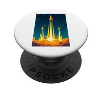 Affiches géométriques minimalistes rétro avec dégradés artdeco PopSockets PopGrip Adhésif