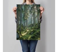 Affiches Lumière Du Soleil Arbres Herbe, Impressions Art Mural Sur Toile Plantes Naturelles, Tableau Poster Vintage Vert Forêt Décoratif Murale Pour Salon Chambre À Coucher, 60X80Cm, Sans Cadre