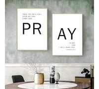 affiches minimalistes sur toile avec citations bibliques, noir et blanc, décoration murale pour salon, chambre à coucher, décoration d'intérieur 60x90cmx2 sans cadre