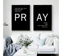 affiches minimalistes sur toile avec citations bibliques, noir et blanc, décoration murale pour salon, chambre à coucher, décoration d'intérieur 50x70cmx2 sans cadre