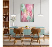Affiches Modèle 3D Low-Poly À Blocs Couleur, Impressions Art Mural Sur Toile Géométrie Abstraite, Tableau Poster Vintage Vert Poudré Décoratif Murale Pour Salon Chambre À Coucher, 30X40Cm, Sans Cadre