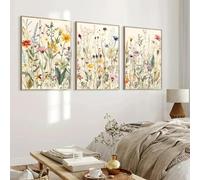 Affiches modernes de fleurs sauvages et de feuilles, nature botanique, aquarelle, peinture sur toile, salon, chambre à coucher, art mural, photos, décoration, 50 x 70 cm, sans cadre
