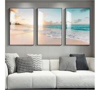 Affiches Murales D’Art Mural sur Toile, Peinture Décorative Triptyque De Salon Et De Chambre à Coucher, Image Réfléchissante De Surbrillance De Cristal, Cadre Noir, X, 40x60x3cm