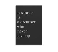 Affiches murales de motivation « A Winner Is A Dreamer » - Décoration murale de motivation pour bureau, salle de sport, chambre à coucher, esthétique sans cadre, 50 x 75 cm