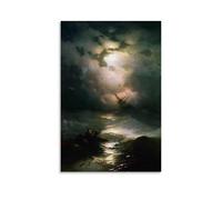 Affiches murales imperméables « A Ship in the Middle of A Storm » - Impression d'intérieur imperméable - Résistante à l'humidité - Facile à installer et à la décoloration - Style sans cadre - 40 x 60