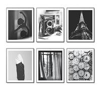 Affiches murales vintage Lot de 6 Décor murale en noir et blanc Photos Rétro Affiche Mur Tableau sur toile Oeuvre de filles de danse 11"x14" (27.9x35.6cm) SANS CADRE