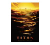 Affiches Peinture Titan, Art Mural Astronaute Voyage Spatial, Estampe Impression d'Art Astronomie, Tableau Impression sur Toile Planète, Décoration Murale pour Salon, Chambre ou Couloir, Sans Cadre