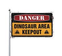 Affiches pour dortoir universitaire Danger Dinosaure Zone Keep Out Drapeau Piscine Stuff Country Décorations pour la maison (30 x 45 cm)