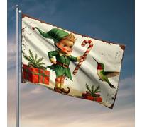 Affiches pour dortoir universitaire elfe avec canne en sucre d'orge et cadeaux festifs, drapeau accessoires de bureau pour homme, décoration de chambre amusante (152 x 244 cm)