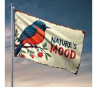 Affiches pour dortoir universitaire Nature'S Mood : un oiseau vibrant sur une branche en fleurs - Accessoires de bureau pour homme - Décoration de chambre amusante (120 x 180 cm)