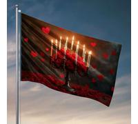 Affiches pour dortoir universitaire Une scène romantique avec des roses rouges, des bougies et des décorations en forme de cœur Drapeaux pour chambre d'adolescentes Décorations de bière pour homme