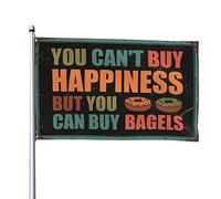 Affiches pour dortoir universitaire « You Can'T Buy Happiness But You Can Buy Bagels » Drapeau Piscine Stuff Country Décorations pour la maison (152 x 244 cm)
