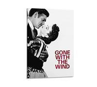 Affiches sur toile 60 * 80cm Senza Cornice Gone with The Wind Romance Classico film in bianco e nero su tela e poster da parete Modern Family Bedroom Decor
