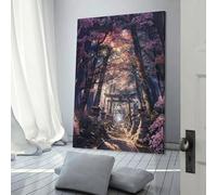 Affiches sur toile représentant le chemin du sanctuaire sacré de Sakura, décoration murale, pour chambre, cuisine, anniversaire, épouse, mari, fournitures, décoration d'intérieur, 20 x 30 cm