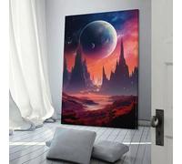 Affiches sur toile représentant un paysage de planète extraterrestre, décoration murale, pour chambre, cuisine, anniversaire, mariage, femme, mari, décoration d'intérieur, 20 x 30 cm
