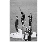 Affiches sur Toile sans Cadre Vintage 1968 Mexico Olympics Black Power Hommage à Tommie Smith John Carlos Historic 60x90cm