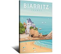 Affiches vintage de Biarritz en France, affiches de voyage de ville balnéaire et de surf, toile d'art, peintures, tableaux d'art mural, impressions, décor mural pour la chambre, décor de bureau à