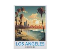 Affiches Vintage de Voyage de Los Angeles, Californie，Jigsaw Puzzles Puzzle, 1000 Pièces en Papier Adultes Puzzles, Enfants Cerveau IQ Développement Cadeau（38x26cm）-BW35