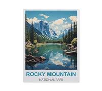 Affiches vintage de voyage du parc national des Rocky Mountain,Vintage Métal Étain Signe Rétro Fer Affiche Peinture pour la Maison Bar Café Cuisine Restaurant Décoration Murale(15x30cm)6x12 inch-BV19