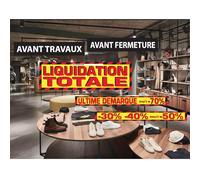 Affichesstore 30105 - Kit 5 Affiches Liquidation Totale L95 H30 cm - Ultime Démarque 70% - 30% 40% 50% - Avant Fermeture/Travaux - Papier 170g. Satiné - Qualité Imprimerie